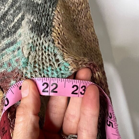 PrAna Asymmetrical Knit Earth Tones Oversized V-neck Sweater - Picture 8 of 9